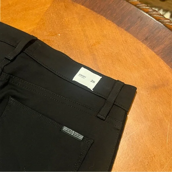 NEW $235 Hudson Jeans Amory Super Skinny Black Velvet Tuxedo Stripe Revolve